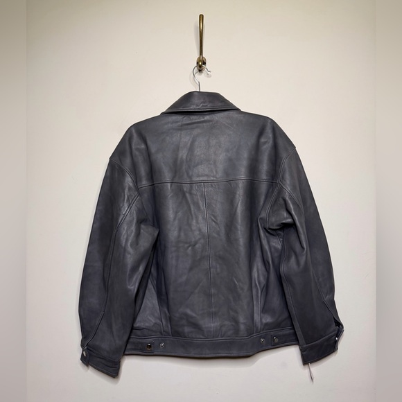 Reformation Veda Marco Leather Oversized Bomber - Picture 8 of 9